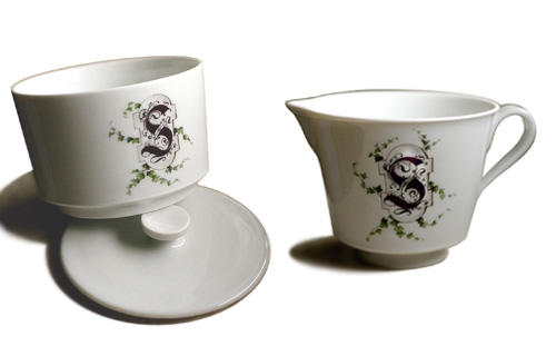 sugar bowl and creamer